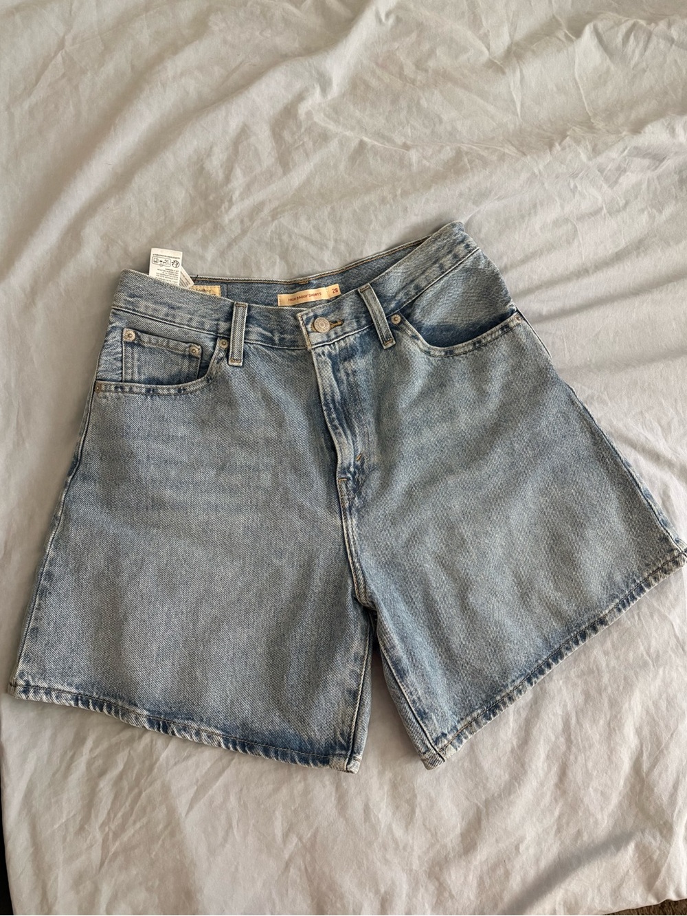 Levi’s High-Rise Light Blue Denim Shorts